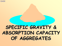 SPECIFIC GRAVITY & ABSORPTION CAPACITY OF AGGREGATES