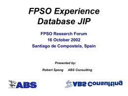 FPSO Forum Presentation of ABS Experience Database JIP