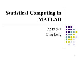 Statistical Computing in MATLAB