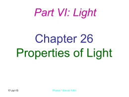 Chapter 26 Properties of Light