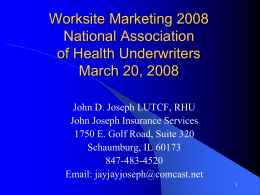 Presentation: Worksite Marketing 2008