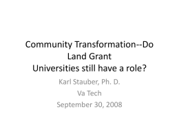 Community Transformation--Do land grant >universities