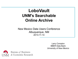 LoboVault: UNM's Searchable Online Archive