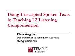 Second Language Listening: Research, Teaching, and Testing