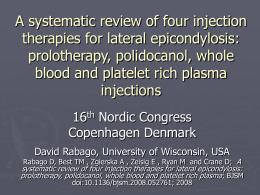 A systematic review of four injection therapies for