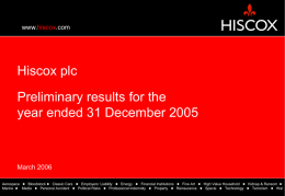 2005 Preliminary results presentation