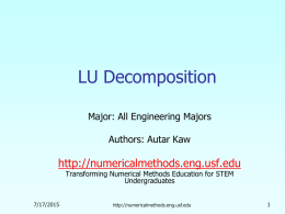 LU Decomposition - MATH FOR COLLEGE