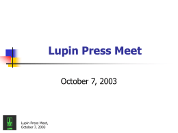 Lupin Press Meet