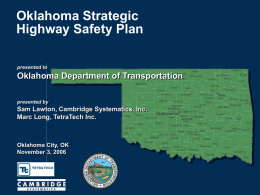 Oklahoma Strategic Highway Safety Plan