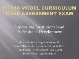 IS2010 Model Curriculum Core Assessment Examination