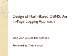 Design of Flash-Based DBMS: An In
