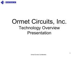 Ormet Circuits, Inc. Technical Overview