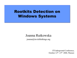 Rootkit Detection in Windows Systems