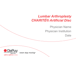Lumbar Arthroplasty Overview