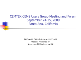 CEMTEK CEMS Users Group Meeting and Forum September 24 …