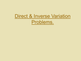 Direct & Inverse Variation Problems.