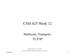 Week 12 - Sonet, Network, Transport