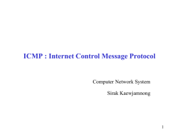 ICMP : Internet Control Message Protocol
