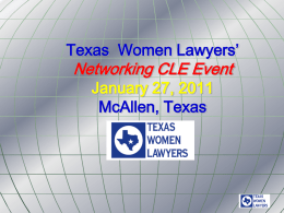 Texas Women Lawyers’ Networking CLE Event January 27, …