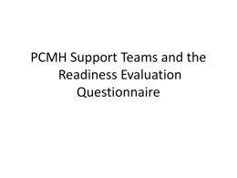 PCMH Readiness Evaluation Questionnaire