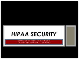 Hipaa security - Community Health Network