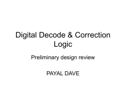 Digital Decode & Correction Logic