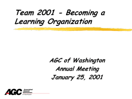 Team 2001 - A Learning Organization Beginning