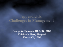 Appendicitis: Challenges in Management