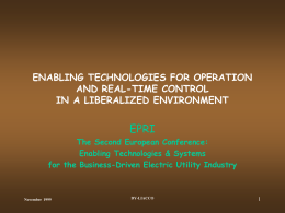 ENABLING TECHNOLOGIES FOR OPERATION AND REAL …