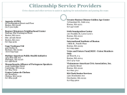 Citizenship Service Providers : Greater Boston The