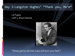 Langston Hughes’ “Thank you, ma’m”