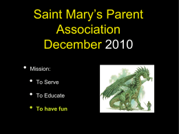 Saint Mary’s Parent Association December 2010