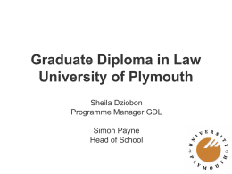 LAW AT THE UNIVERSITY OF PLYMOUTH