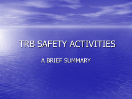TRB Safety Activities '06