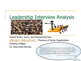 Leadership Interview Analysis - Elsa