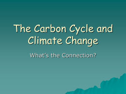 The Carbon Cycle and Climate Change
