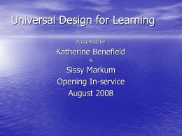 Universal Design for Learning - Hamilton County Department