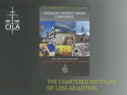THE CHARTERED INSTITUTE OF LOSS ADJUSTERS