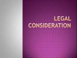Legal Consideration