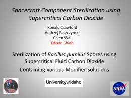 Spacecraft Component Sterilization using Supercritical