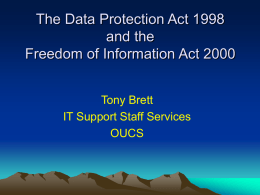 The Data Protection Act 1998