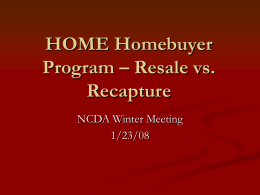HOME Homebuyer Program/Project Rules