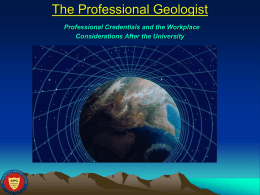 The Professional Geologist AIPG and the Profession