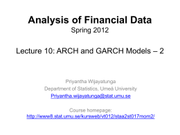Analysis of Financial Data Spring 2012 Lecture: Introduction