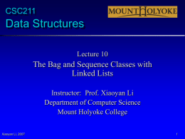 Data Structures - Mount Holyoke College