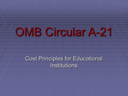 OMB Circular A-21 - Weber State University