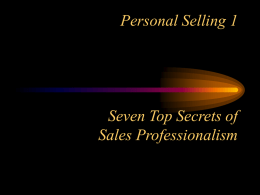 1 Sales Professionalism
