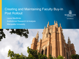 Creating and Maintaining Faculty Buy