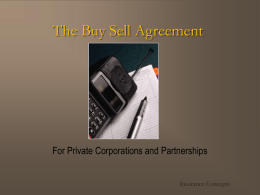Buy/Sell Agreements - Insurance Concepts