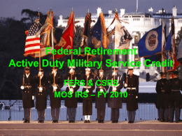 Federal Retirement Military Service Credit